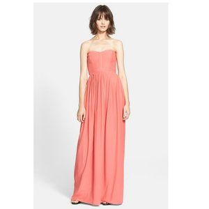 Parker 'Bayou' Strapless Silk Maxi Dress-Size Small